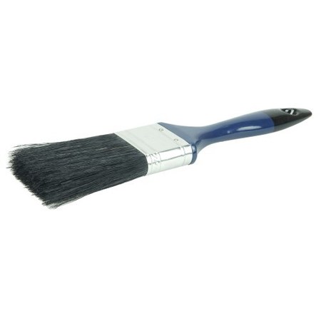 WEILER 2" Varnish Brush, Bristle Fill, 3" Trim Len, Blue Foam Handle 40002